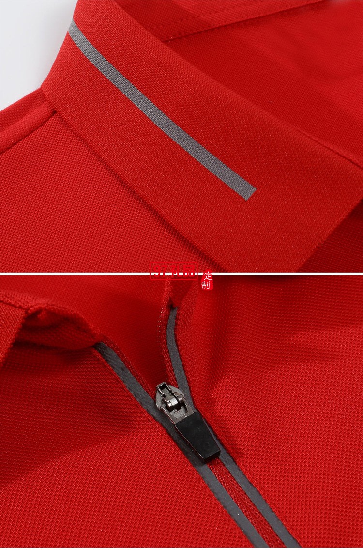 定制廣告衫200g反光拉鎖POLO翻領(lǐng)工作服 可定制logo