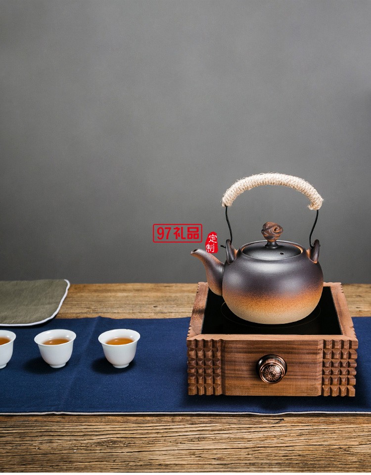 柴燒粗陶燒水壺煮茶器泡茶壺電陶爐茶爐功夫茶具提梁壺