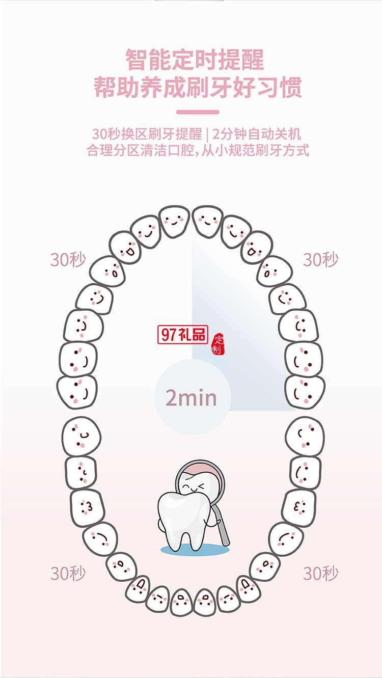 IPX7級防水等級易于手持防水防滑兒童電動(dòng)牙刷